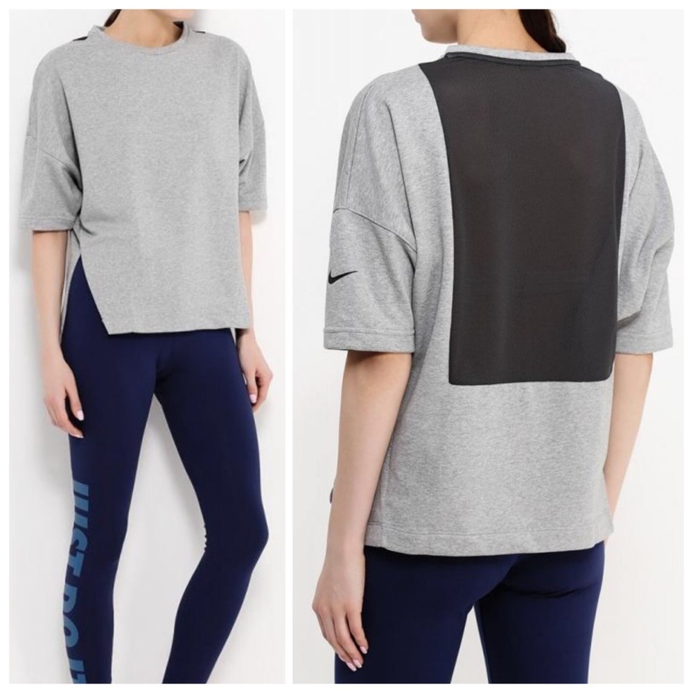 NIKE Dry Versa Mesh Back Training Top Gray Women’s Large